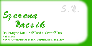 szerena macsik business card